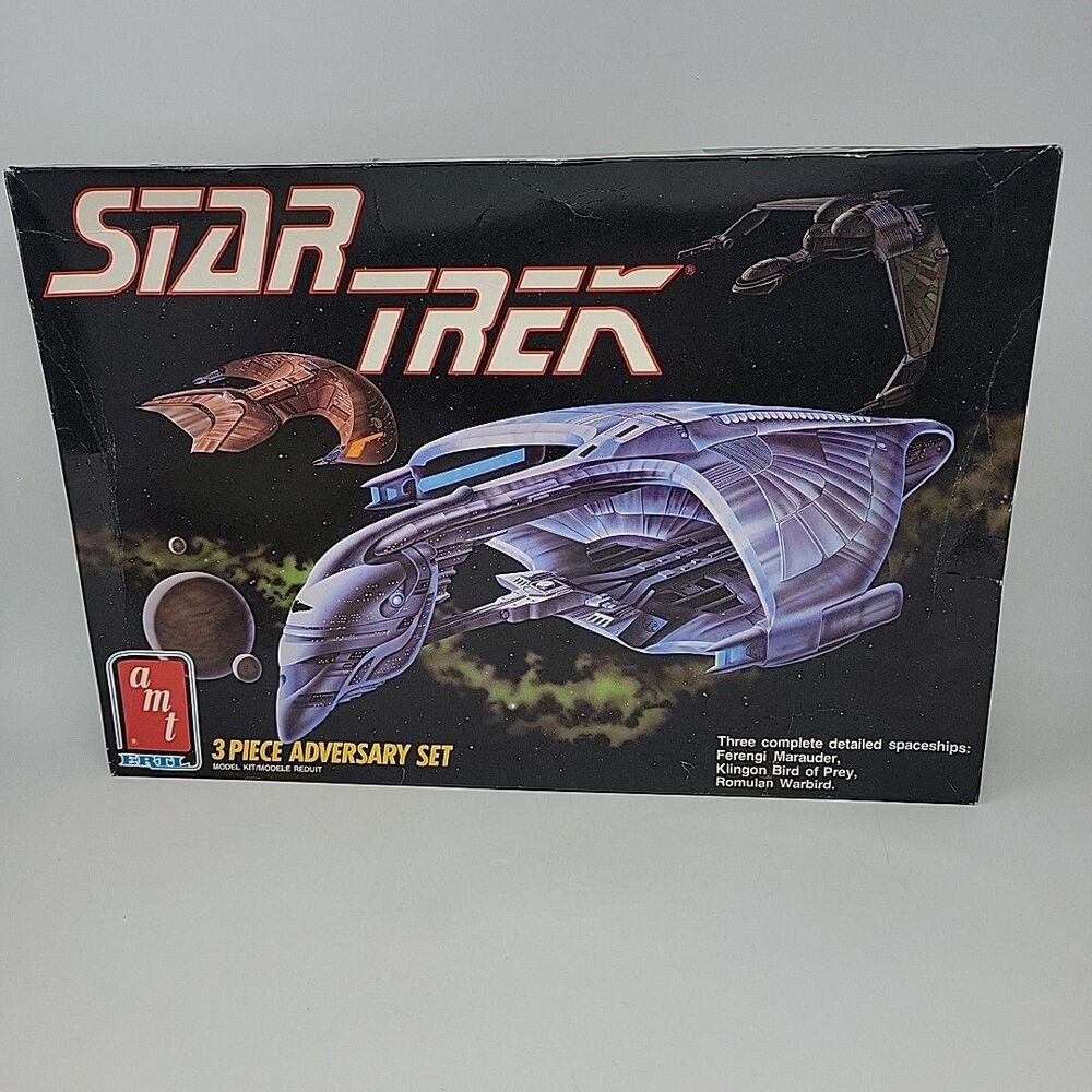 1989 AMT ERTL Star Trek 3 Piece Adversary Set - Model Kit #6858 Sealed Bags